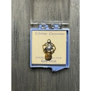 Vintage Elks BPOE Gold Plated Sterling Silver Enamel Screw Back Lapel Pin